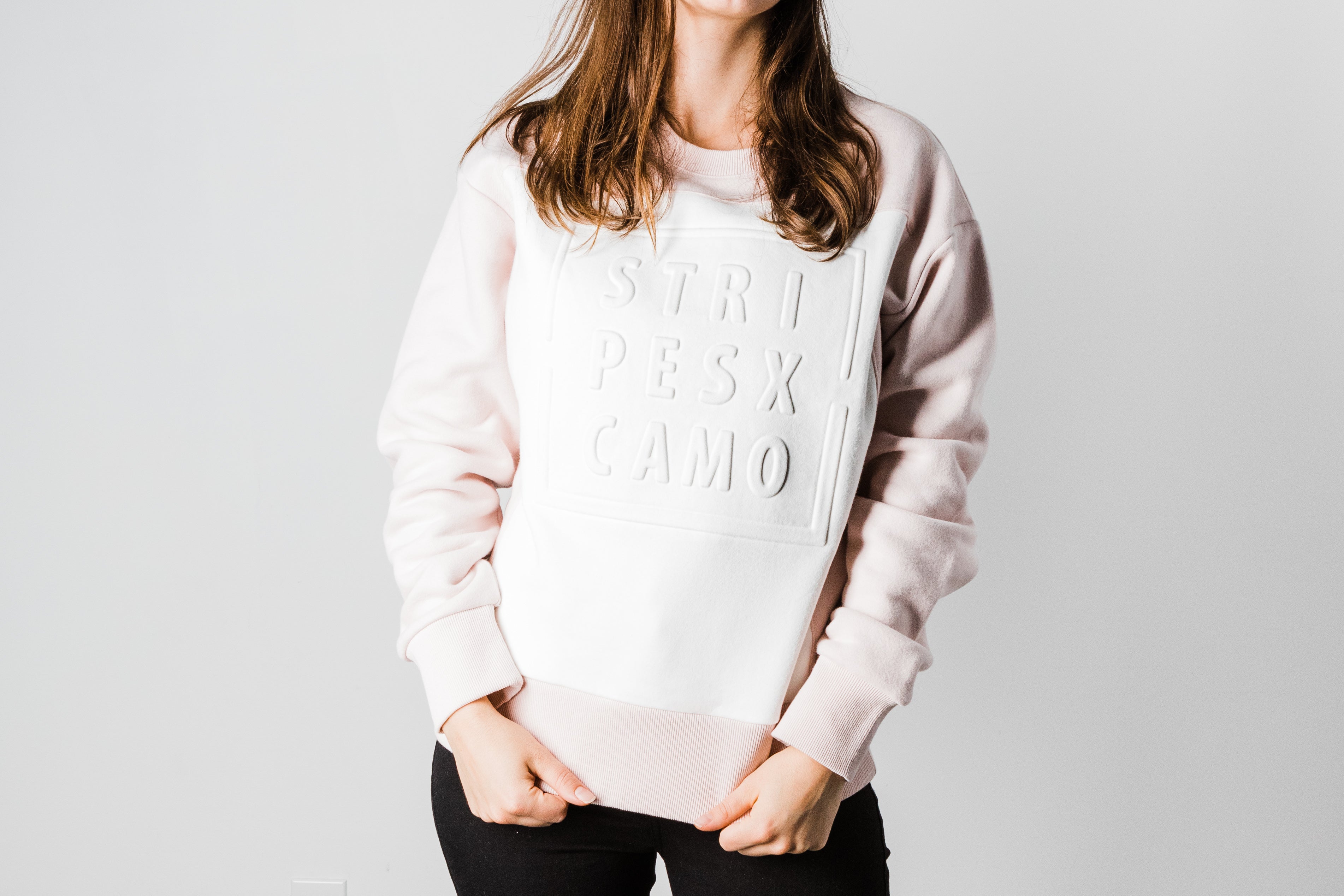 ROSE/WHITE SWEATSHIRT