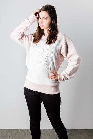 ROSE/WHITE SWEATSHIRT