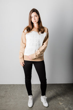 BROWN/WHITE SWEATSHIRT