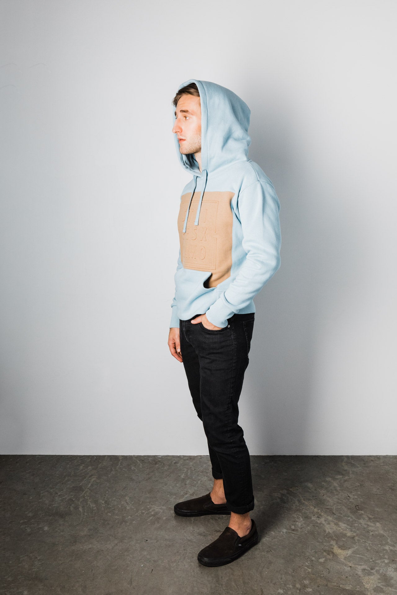 BLUE/BROWN HOODIE