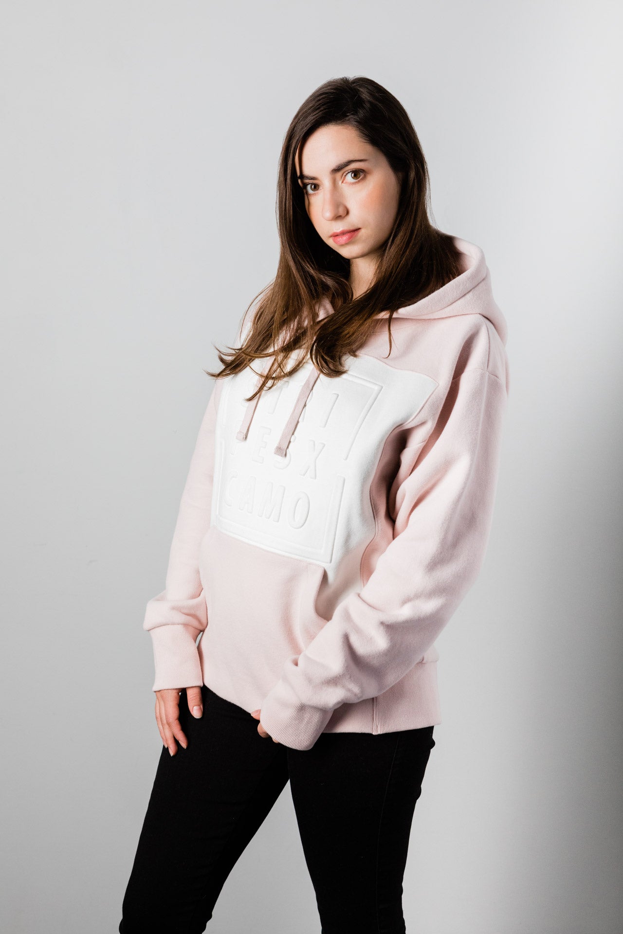 ROSE/WHITE HOODIE